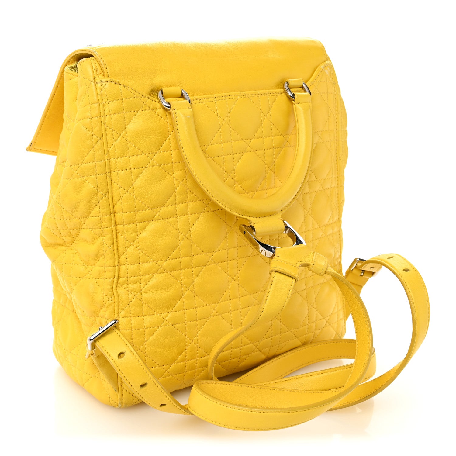 Christian Dior Lambskin Cannage Embroidered Stardust Backpack Yellow 3 of 17