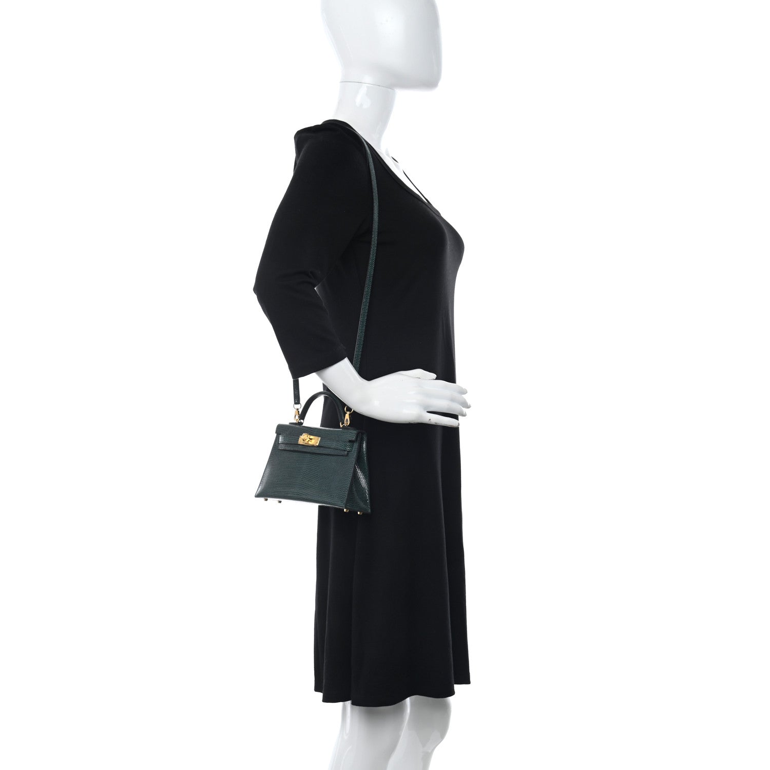 Hermes Shiny Lizard Mini Kelly Sellier 20 Vert Cypress 2 of 10