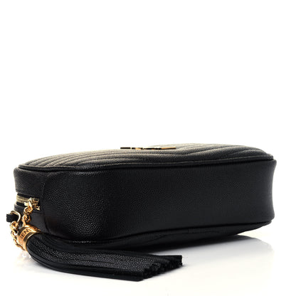 Saint Laurent Grain De Poudre Matelasse Monogram Mini Lou Camera Bag Black 3 of 4