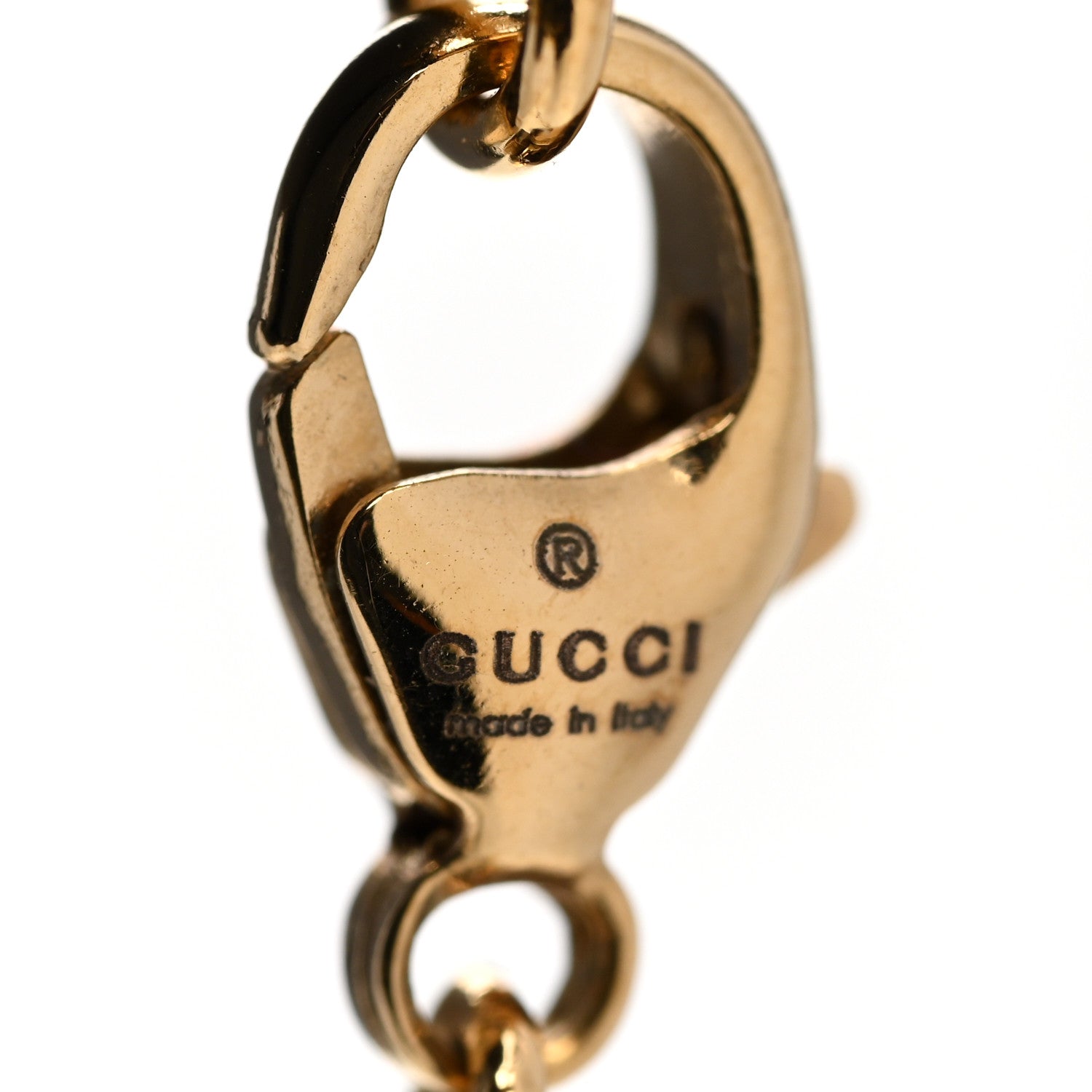 Gucci Metal Crystal Pearl Heart Necklace Gold Blue 4 of 6
