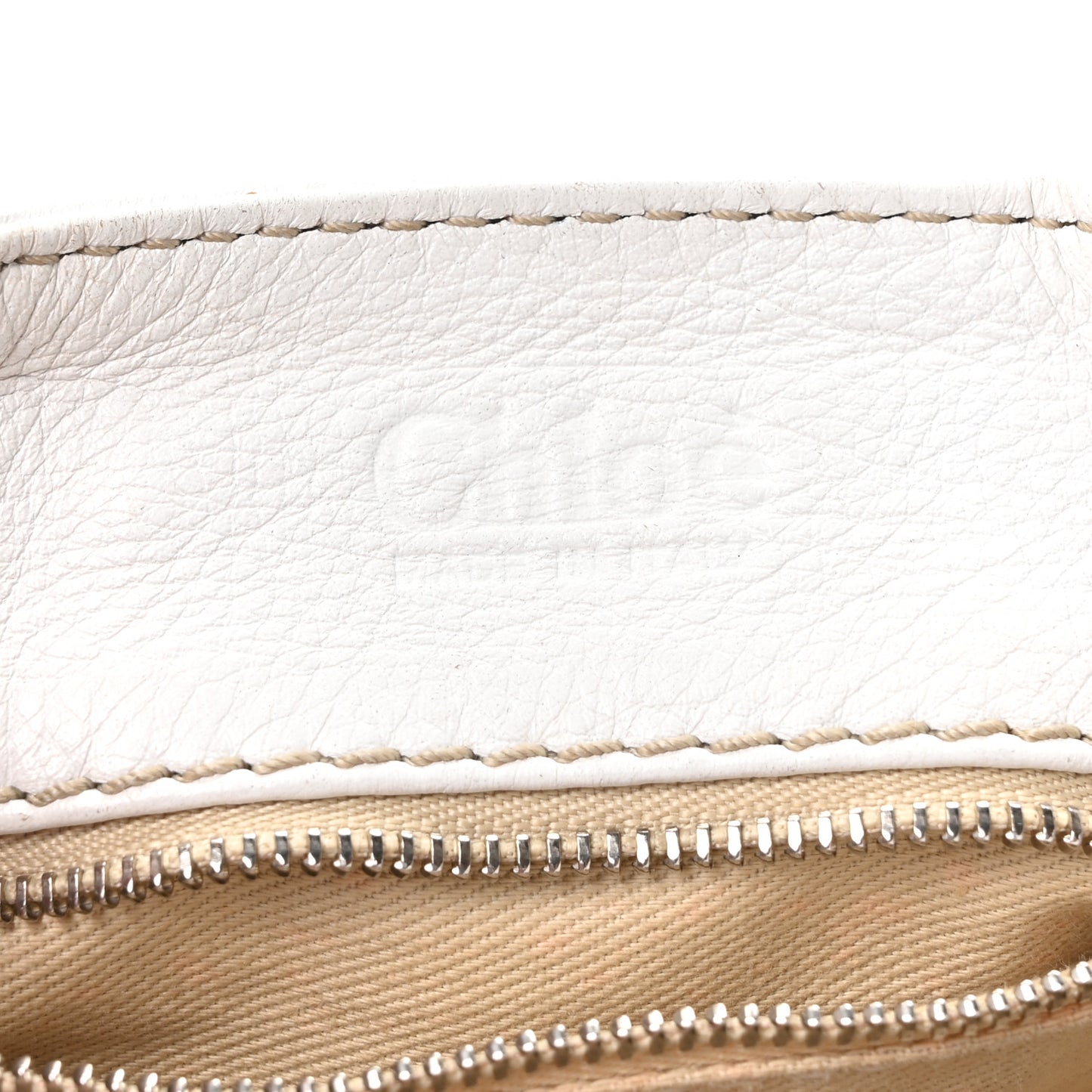 Calfskin Medium Paddington Satchel White