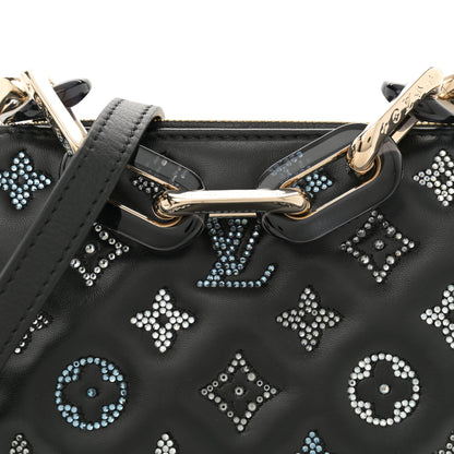 Louis Vuitton Lambskin Swarovski Crysta Embossed Monogram Coussin BB Black 8 of 10
