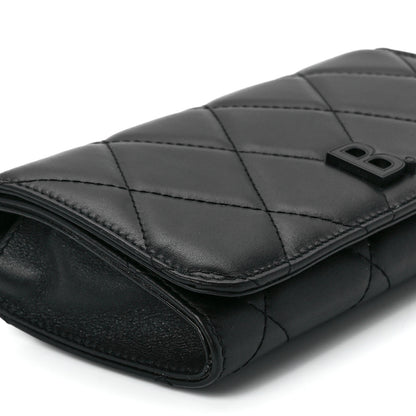 Balenciaga Nappa Calfskin Quilted Touch B Phone Holder With Strap Black 10 of 11