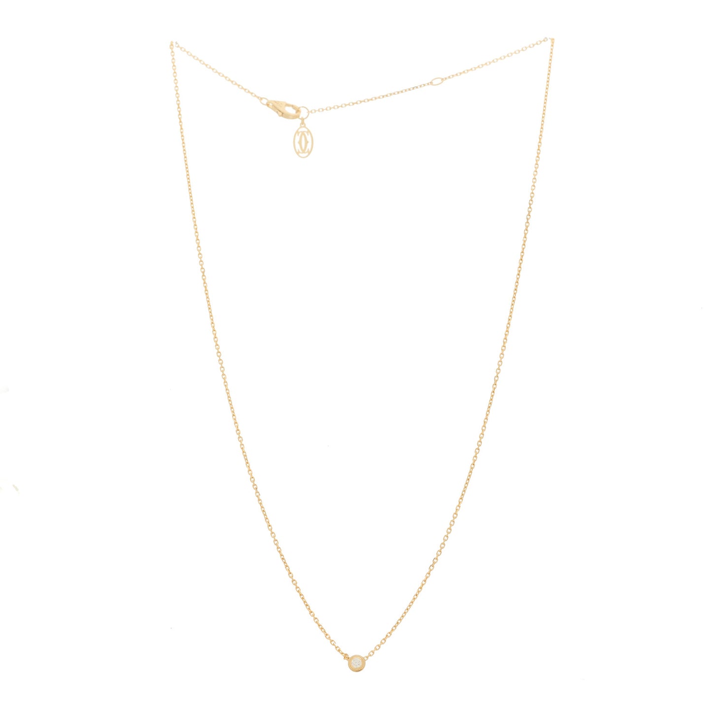 18K Yellow Gold Diamond XS D'Amour Pendant Necklace