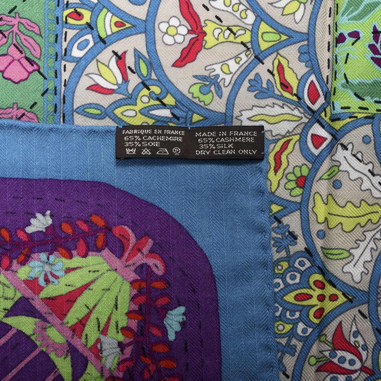 Hermes Cashmere Silk Pique Fleuri de Provence Shawl 140 5 of 5