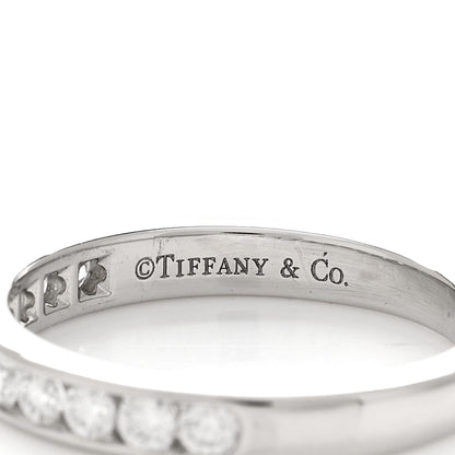 Tiffany Platinum Diamond 3mm Half Circle Wedding Band Ring 53 6.25 4 of 5