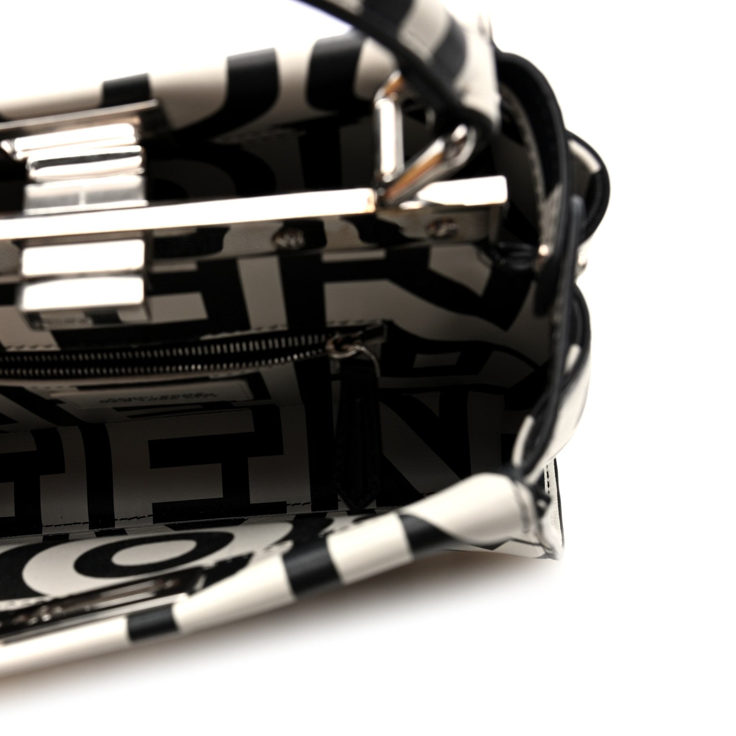 Fendi X MARC JACOBS Nappa Mini Peekaboo I SEE U Satchel Black White 6 of 10