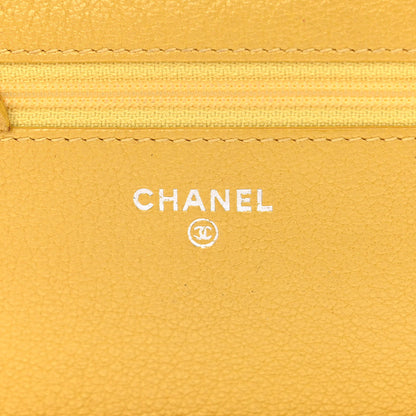 Chanel Caviar Quilted Wallet on Chain WOC Yellow 6 of 13