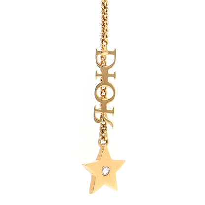Christian Dior Metal Crystal CD Star Necklace Gold 4 of 6
