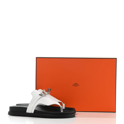 Hermes Calfskin Womens Empire Sandals 35 White 11 of 11