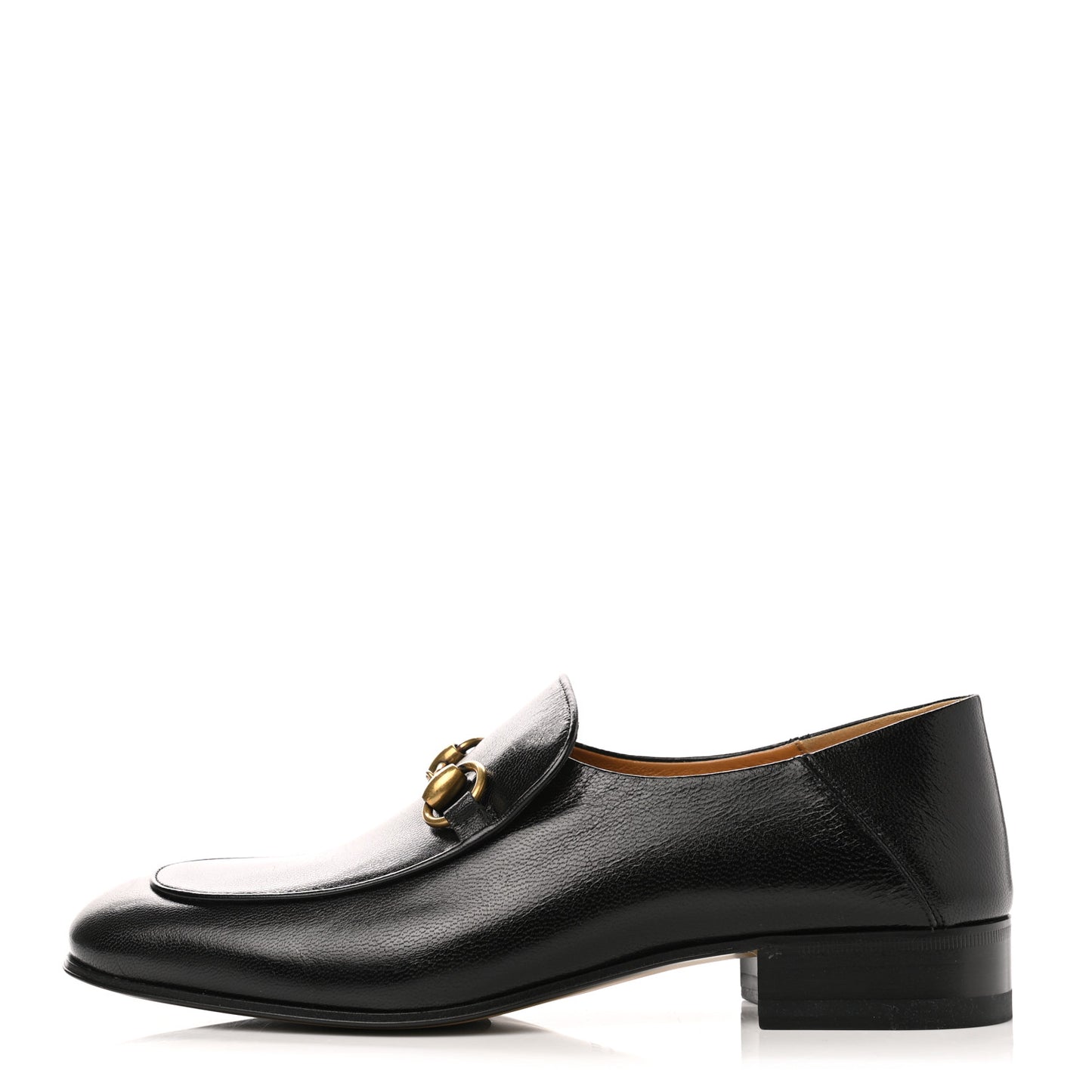 Goatskin Womens Horsebit Mid-Heel Loafers 38.5 Black
