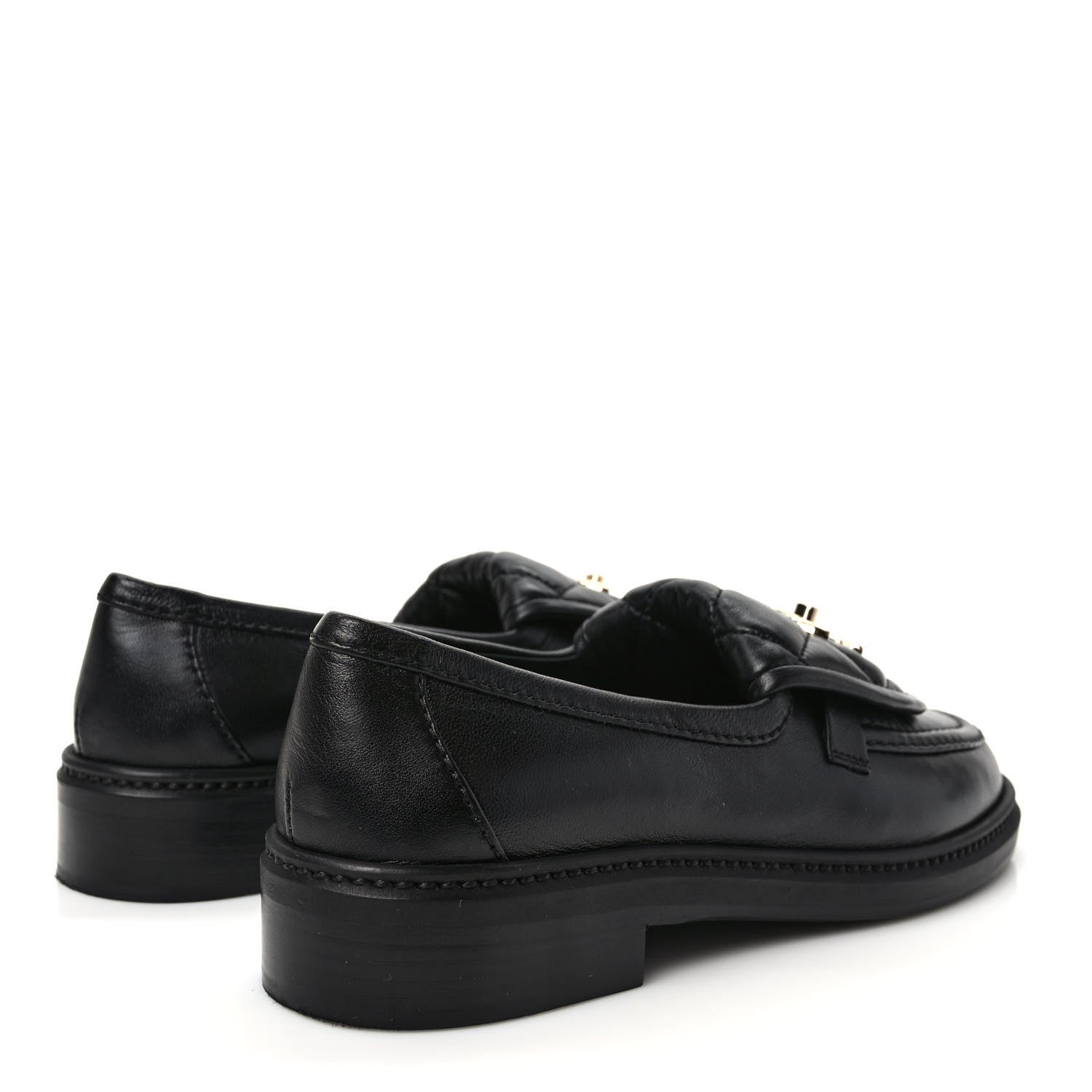 Chanel Lambskin Quilted CC Turnlock Loafers 35.5 Black 4 of 7