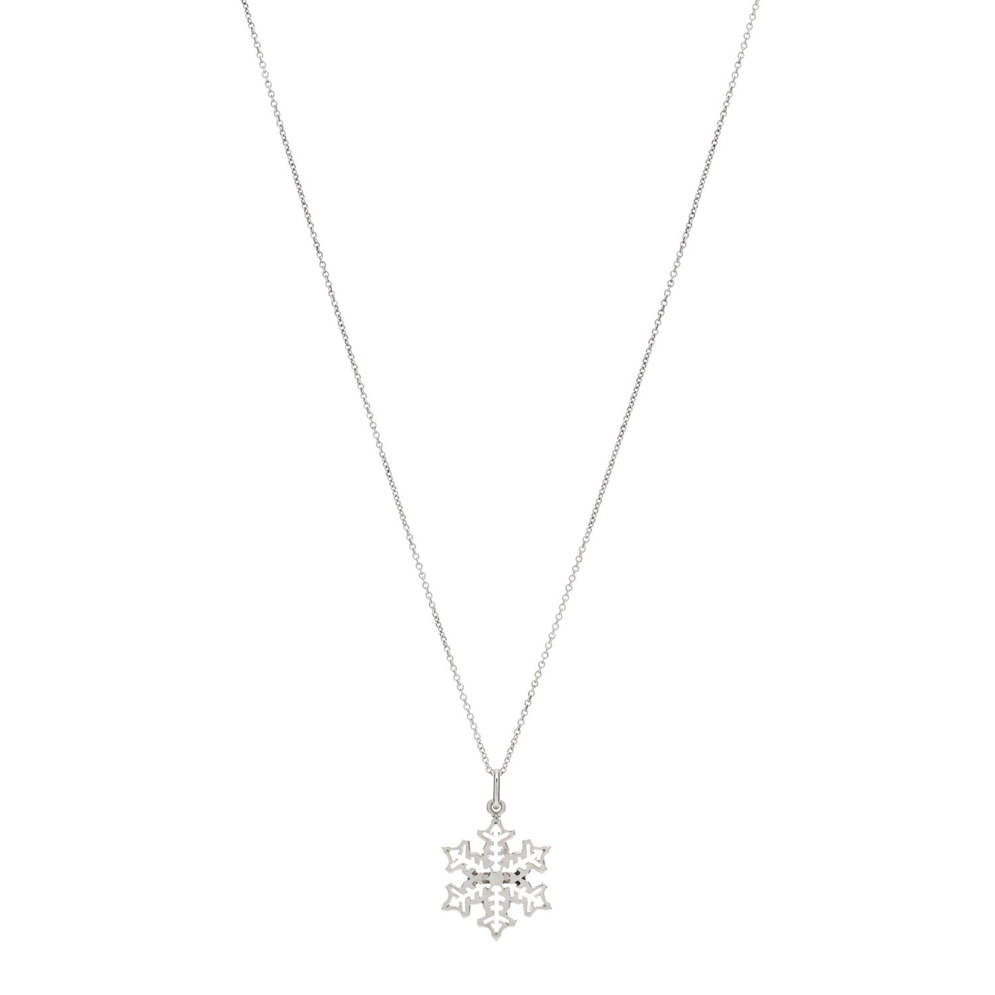 Sterling Silver Snowflake Charm Pendant Necklace