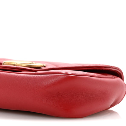 Gucci Calfskin Matelasse Super Mini GG Marmont Shoulder Bag Hibiscus Red 10 of 12