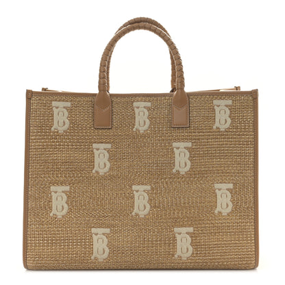 Burberry Raffia Calfskin Large Freya Tote Natural 1 of 10
