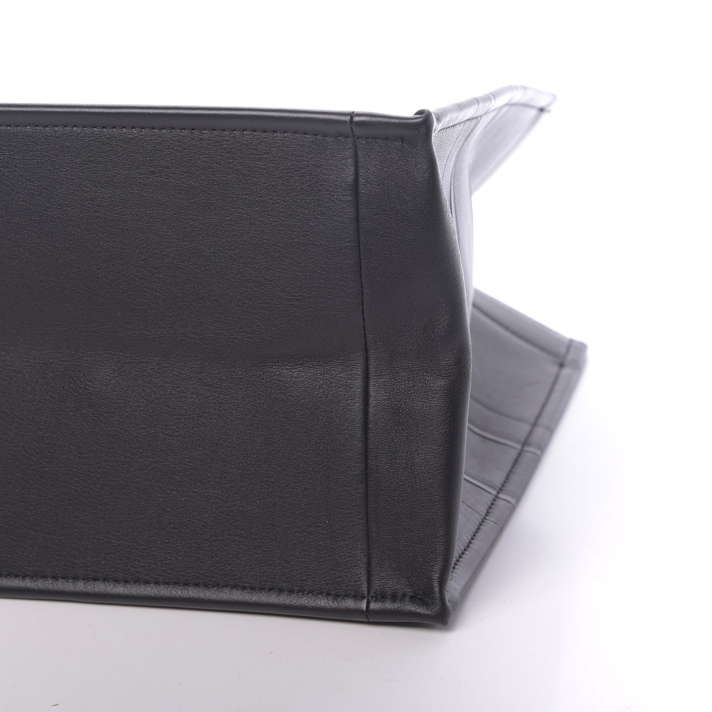 Calfskin Embossed Medium Book Tote Black
