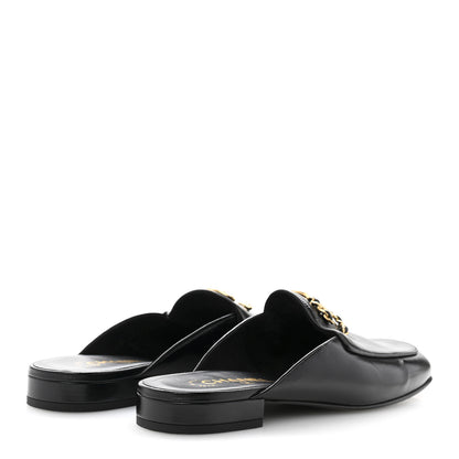 Chanel Shiny Calfskin Crystal CC Mules 39 Black 5 of 9