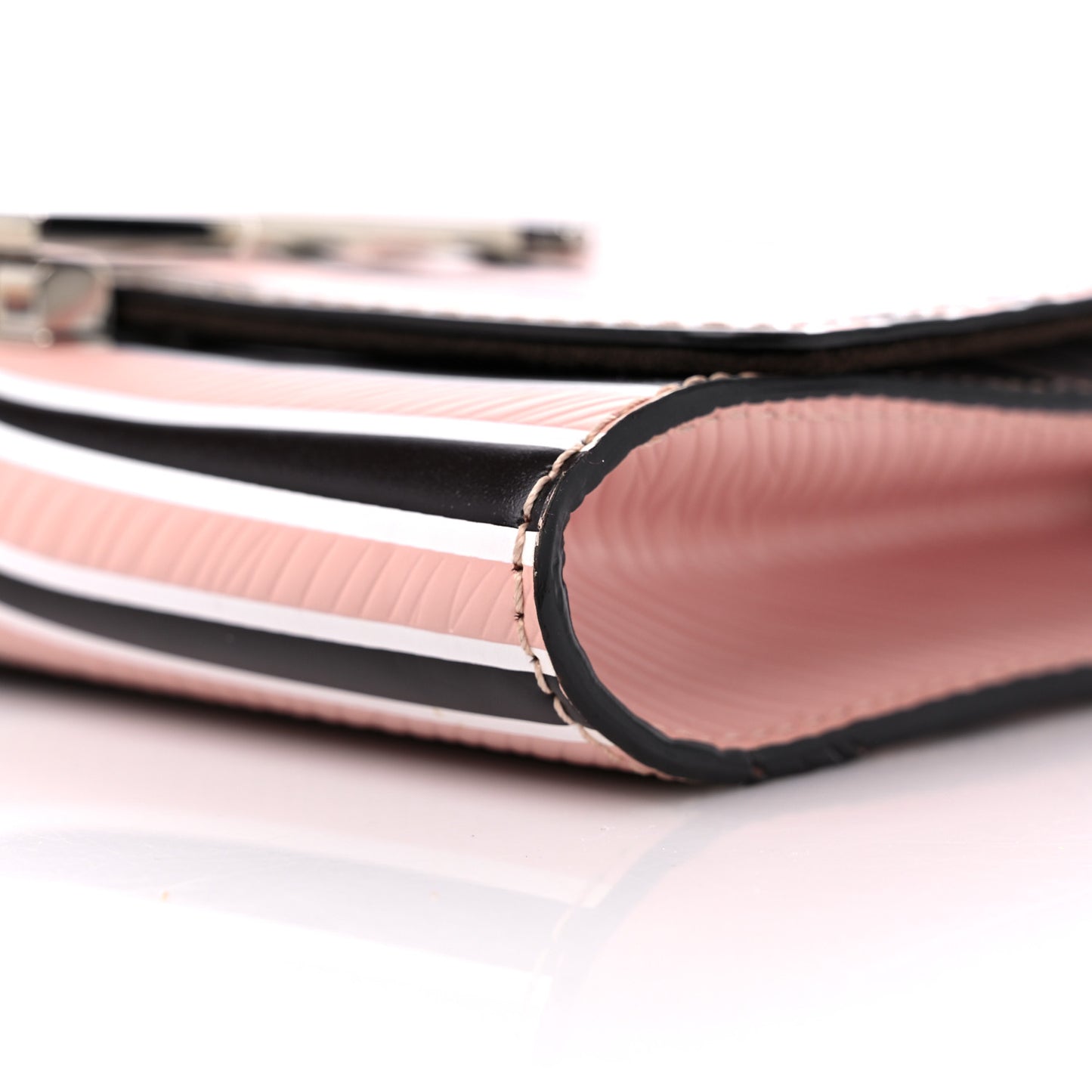 Calfskin Embossed Chain Louise MM Beige