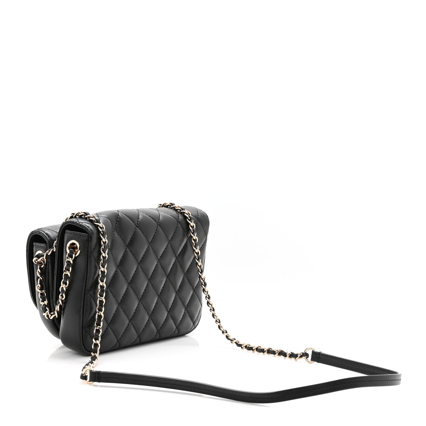 Lambskin Quilted Side Packs Black