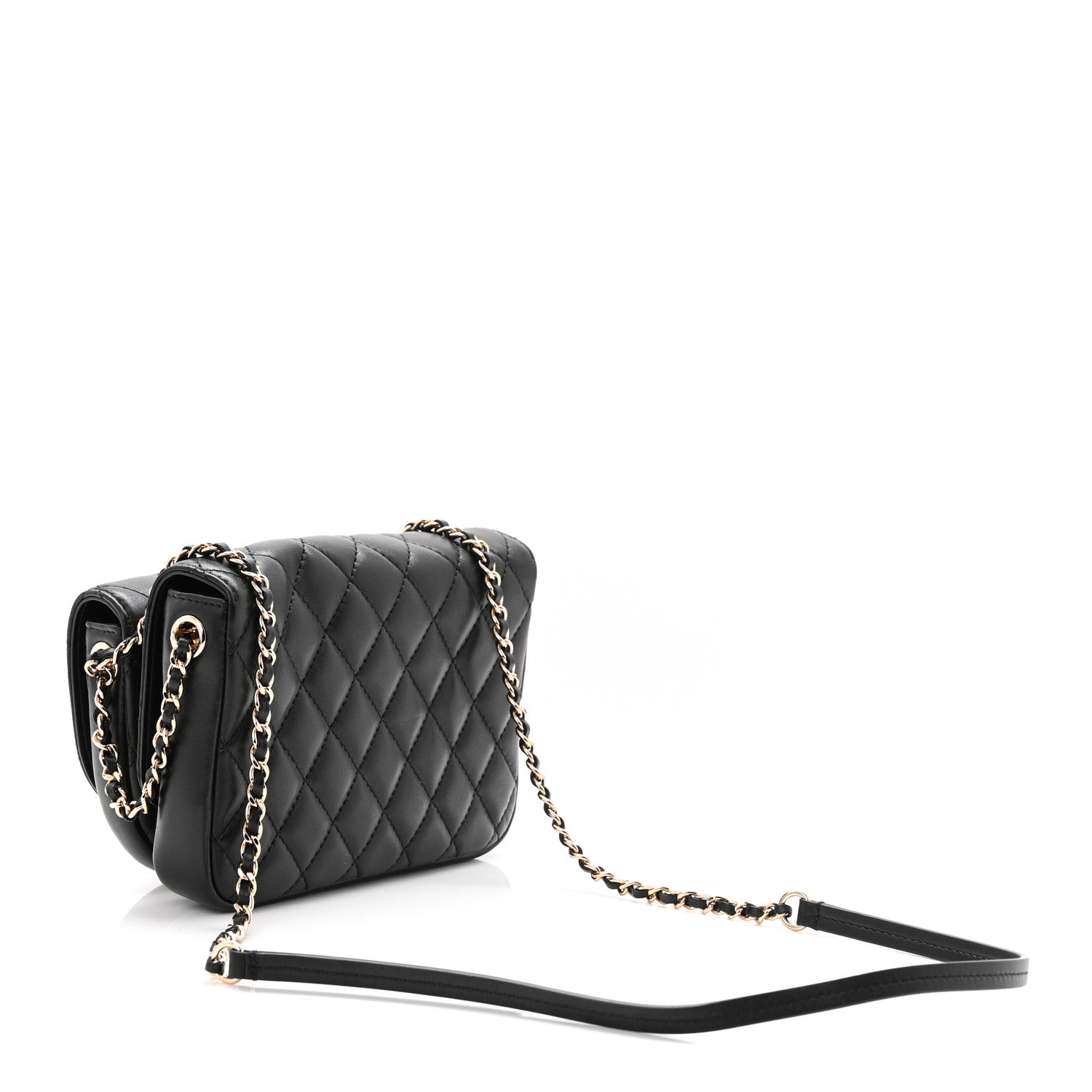 Chanel Lambskin Quilted Side Packs Black 5 of 21