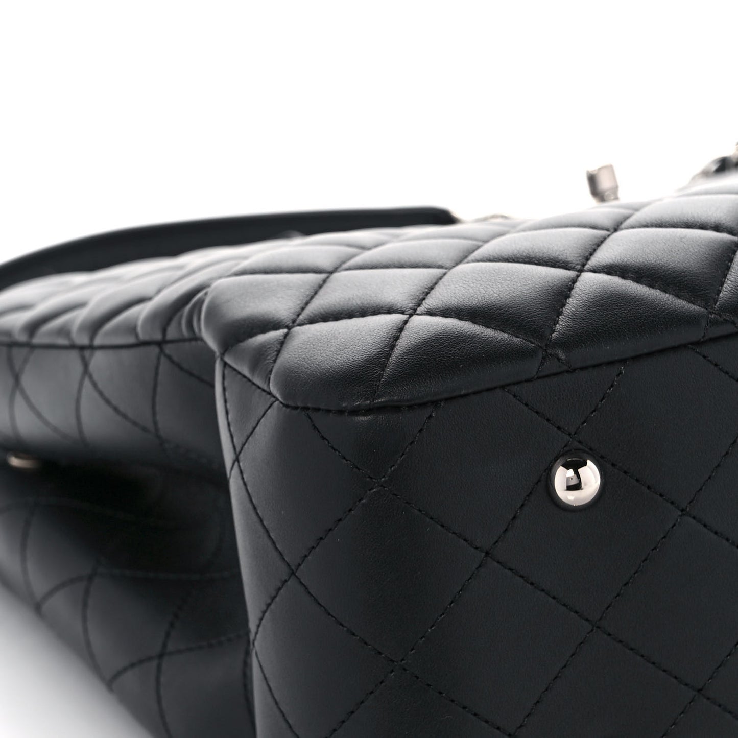 Calfskin Quilted Large Classic Shopping Tote Black