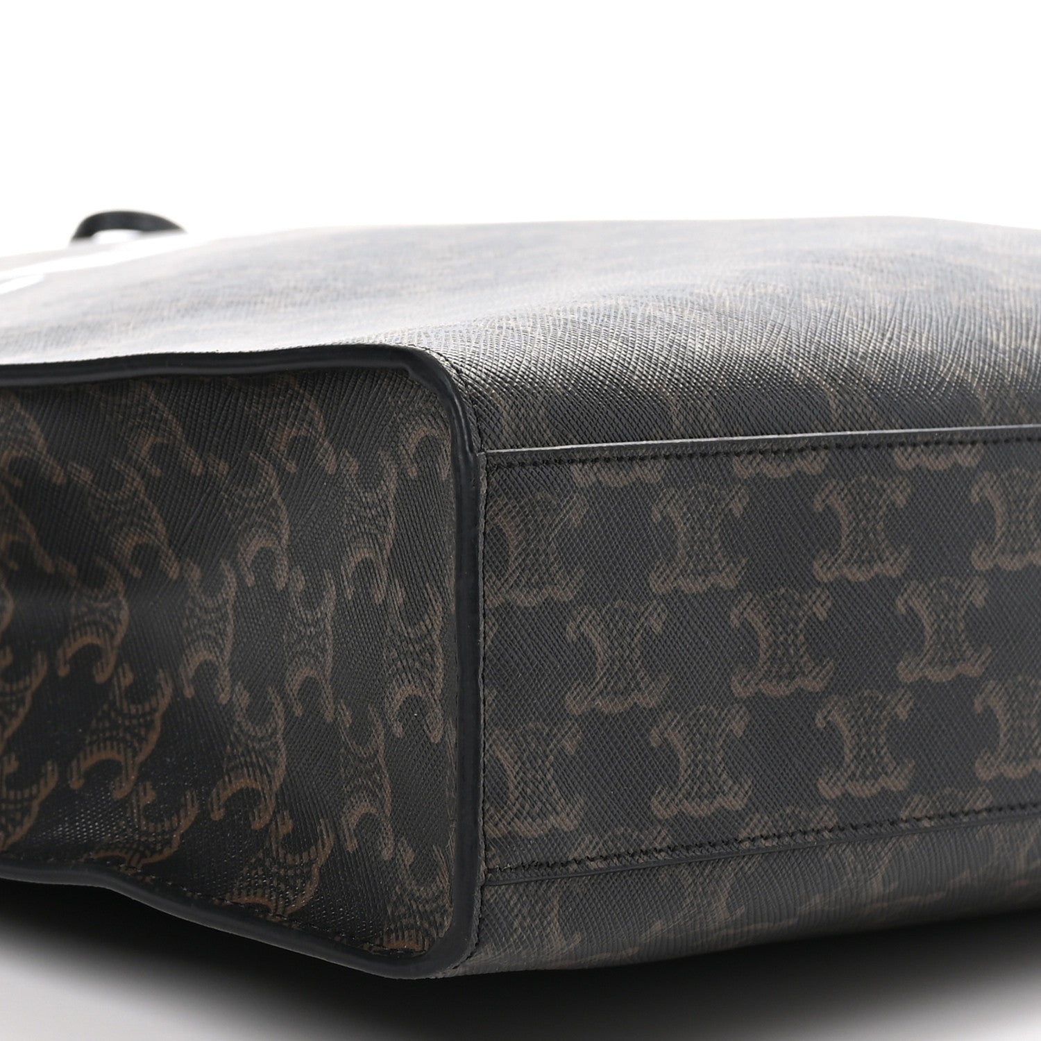 Celine Triomphe Canvas Calfskin Large Vertical Cabas Black 7 of 8