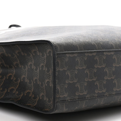 Celine Triomphe Canvas Calfskin Large Vertical Cabas Black 7 of 8