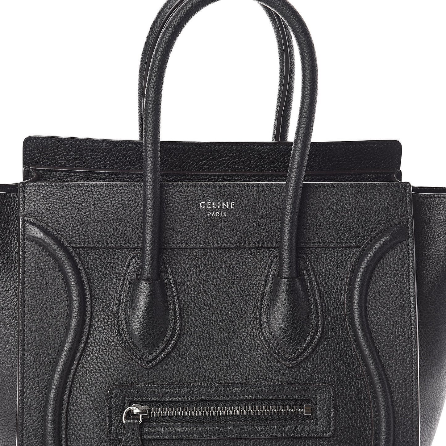 Drummed Calfskin Micro Luggage Black