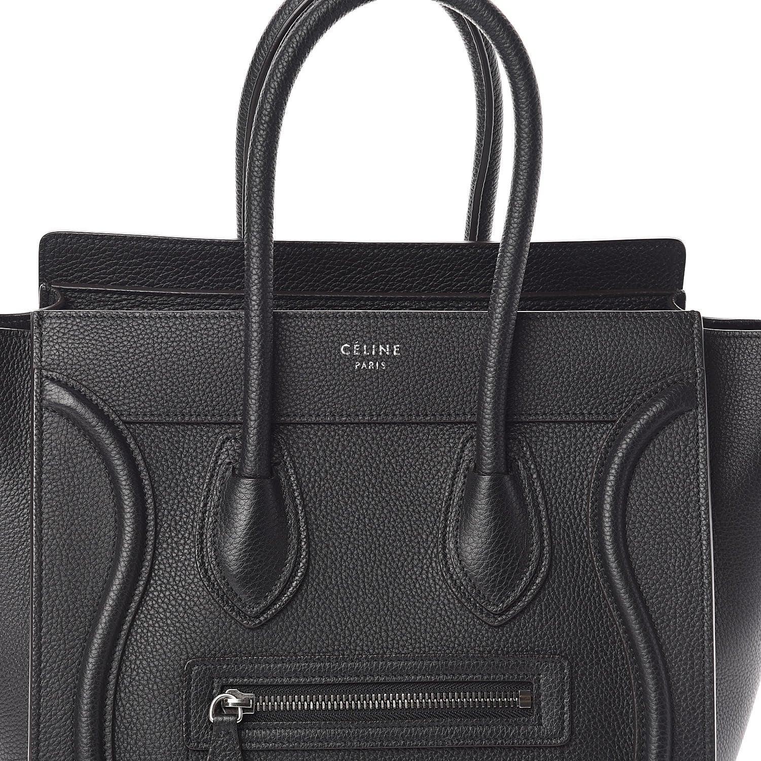 Celine Drummed Calfskin Micro Luggage Black 7 of 9