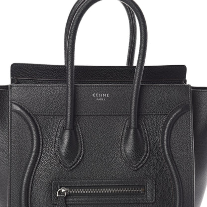 Celine Drummed Calfskin Micro Luggage Black 7 of 9