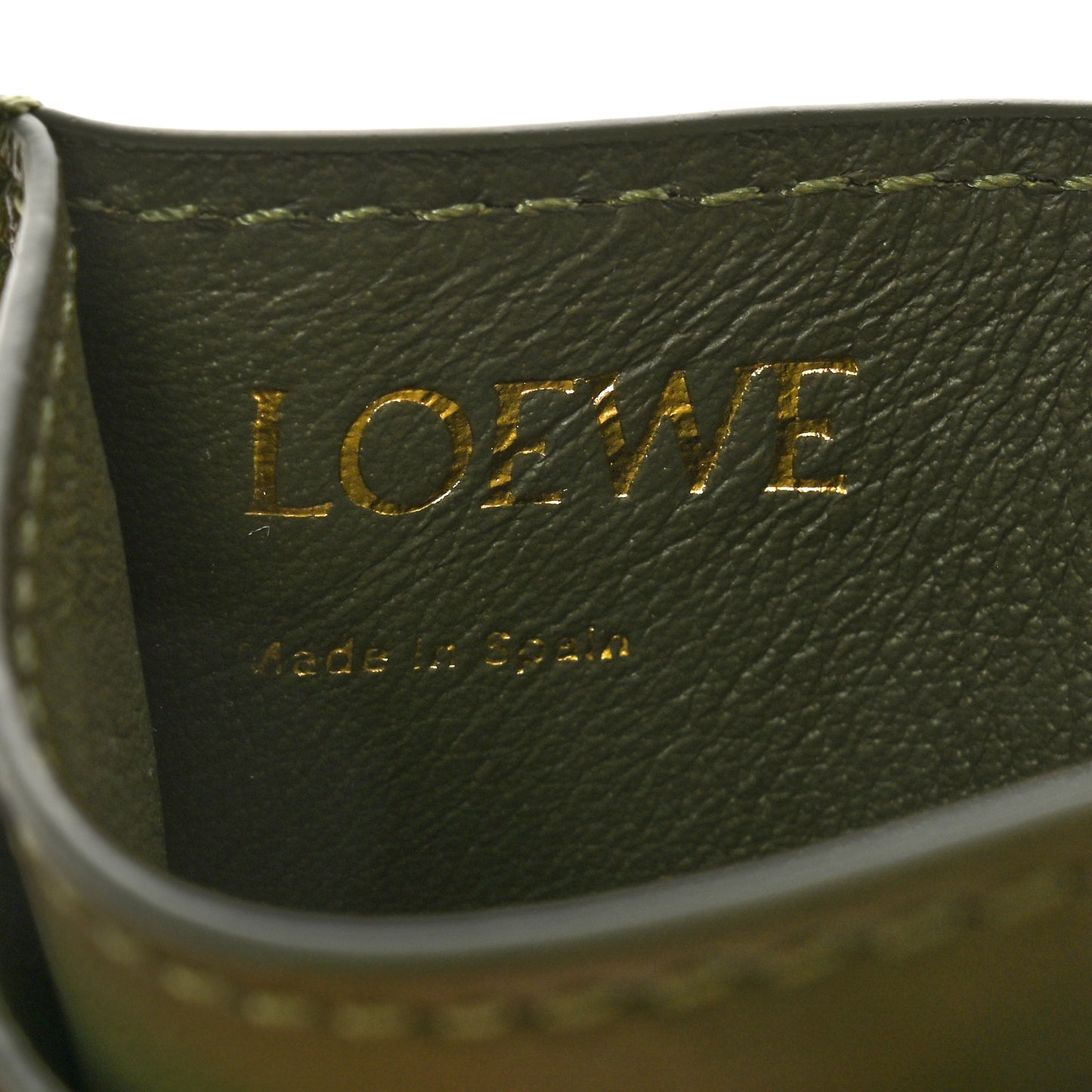 Calfskin Jacquard Anagram Cardholder Avocado Green