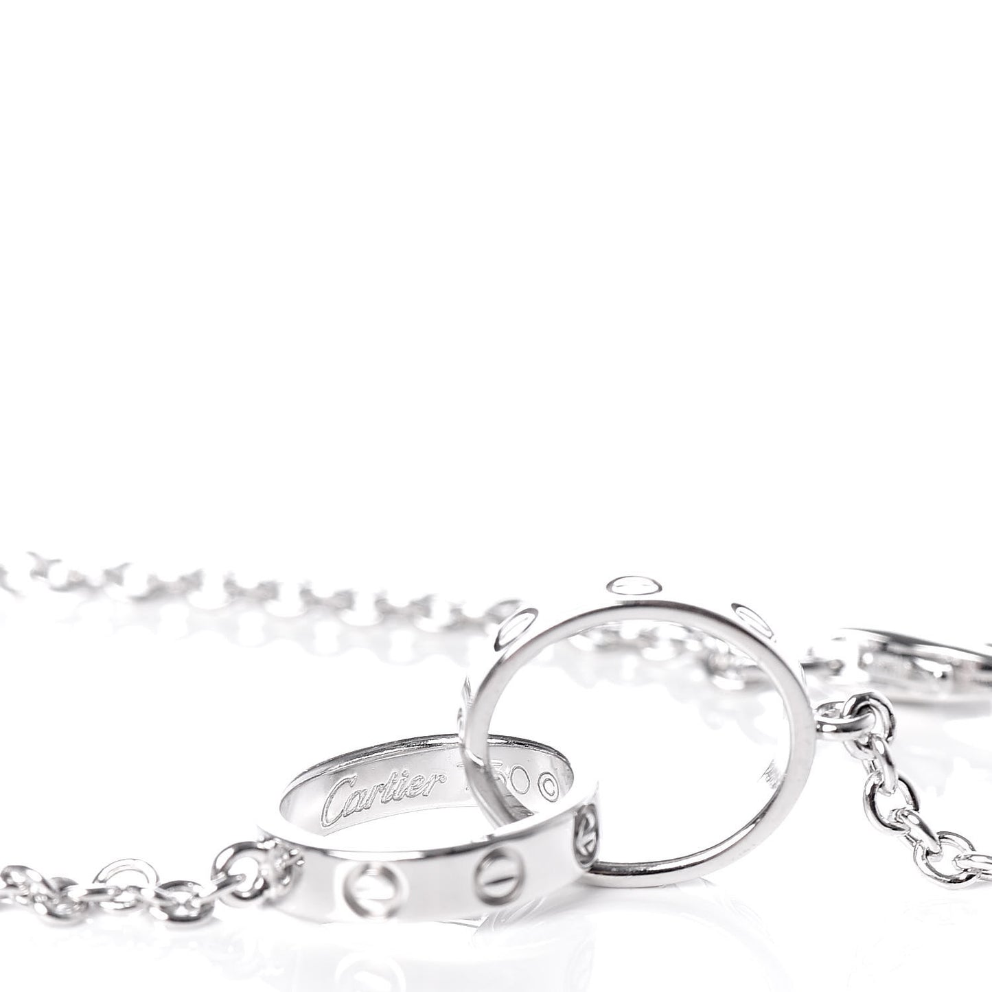 18K White Gold Interlocking LOVE Necklace