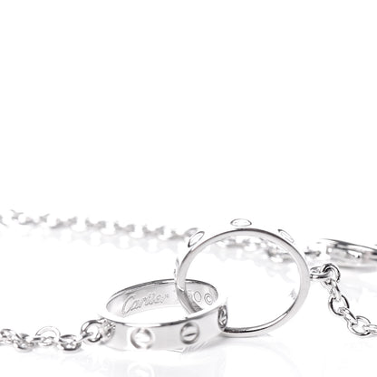 Cartier 18K White Gold Interlocking LOVE Necklace 6 of 7