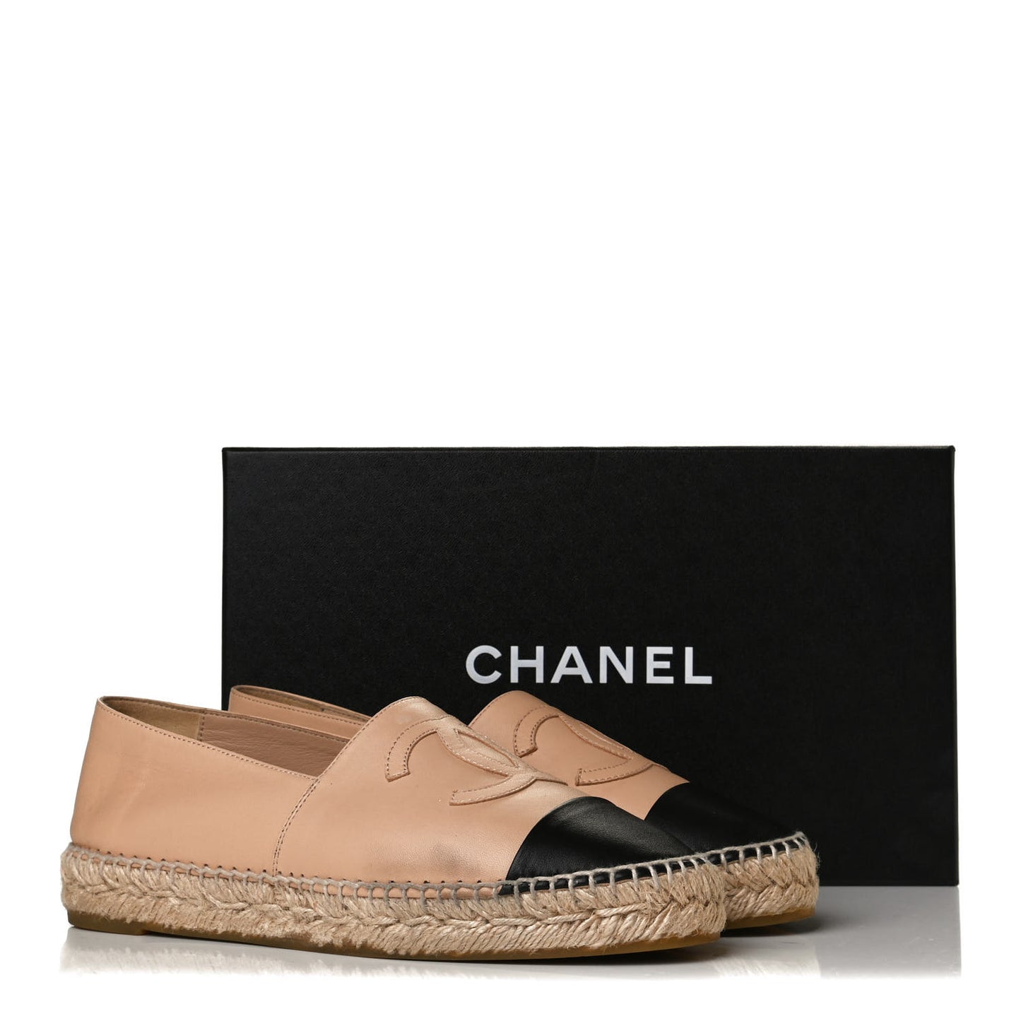 Lambskin CC Espadrilles 38 Beige Black
