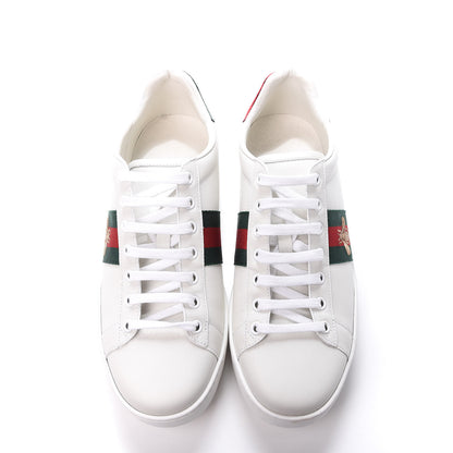 Gucci Calfskin Ayers Web Bee Embroidered Ace Sneakers 40 White 5 of 11