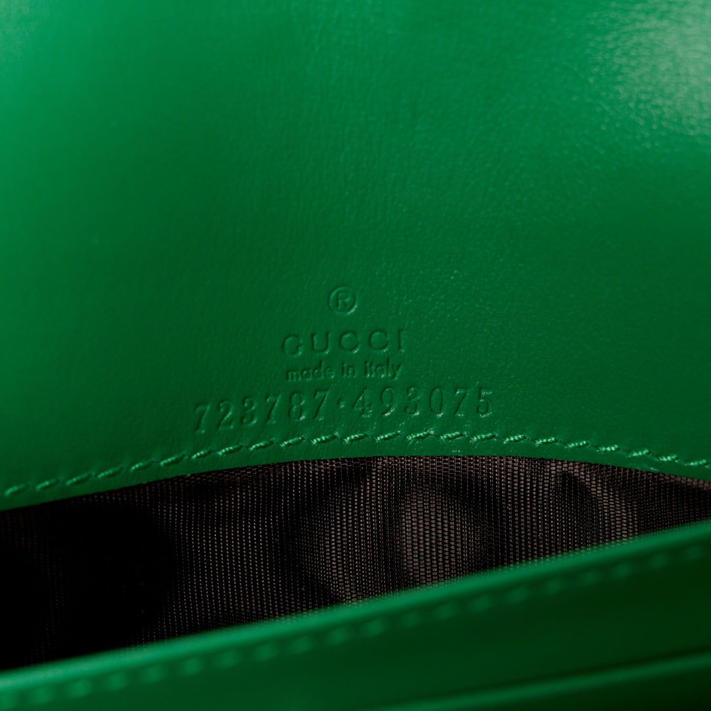Calfskin GG Matelasse Chain Wallet Spring Green