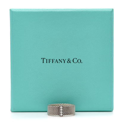 Tiffany Sterling Silver Diamond Somerset Mesh Ring 52 6 5 of 5