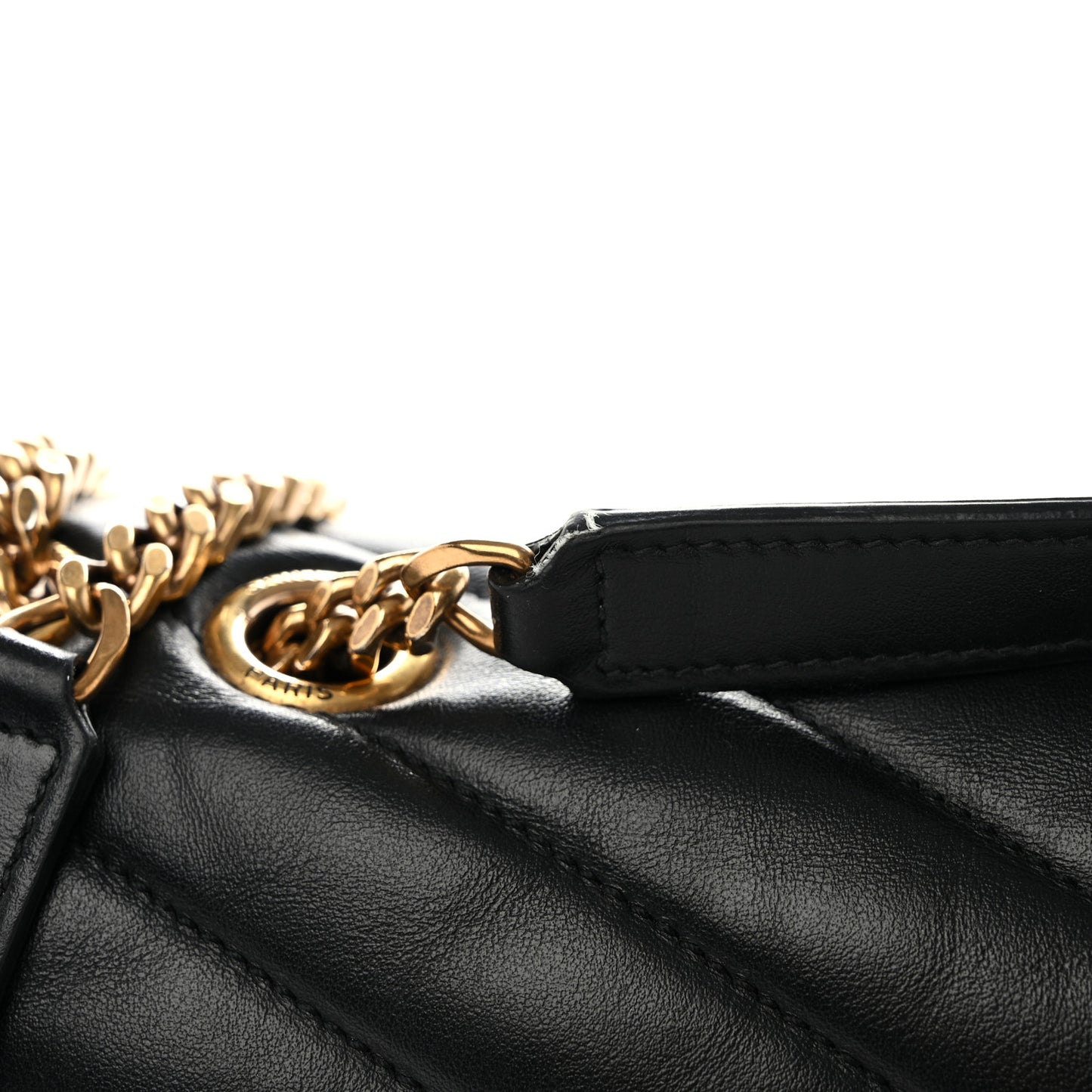 Calfskin Y Quilted Monogram Medium Loulou Chain Satchel Black