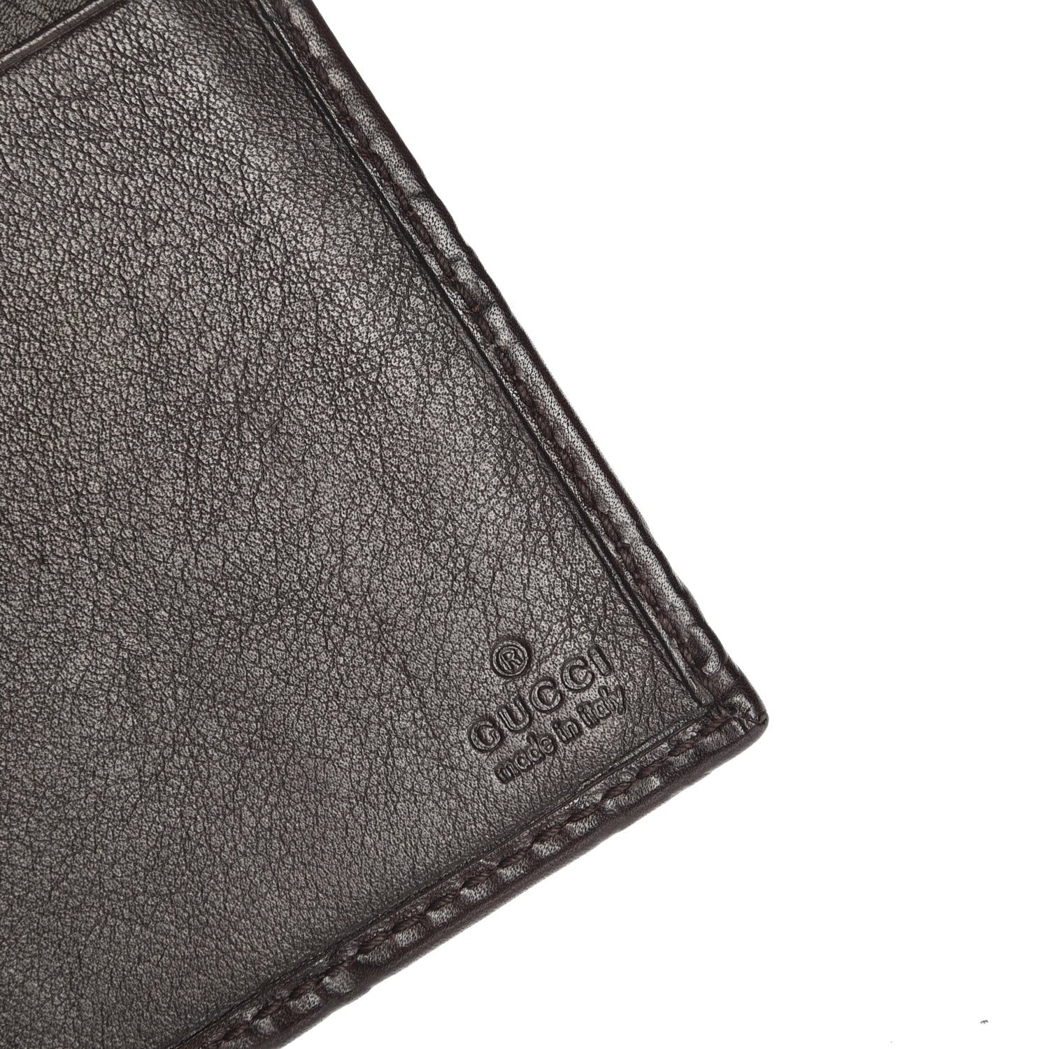 Gucci Guccissima Margaux Calfskin Metal Bar Chain Wallet Chocolate 6 of 9