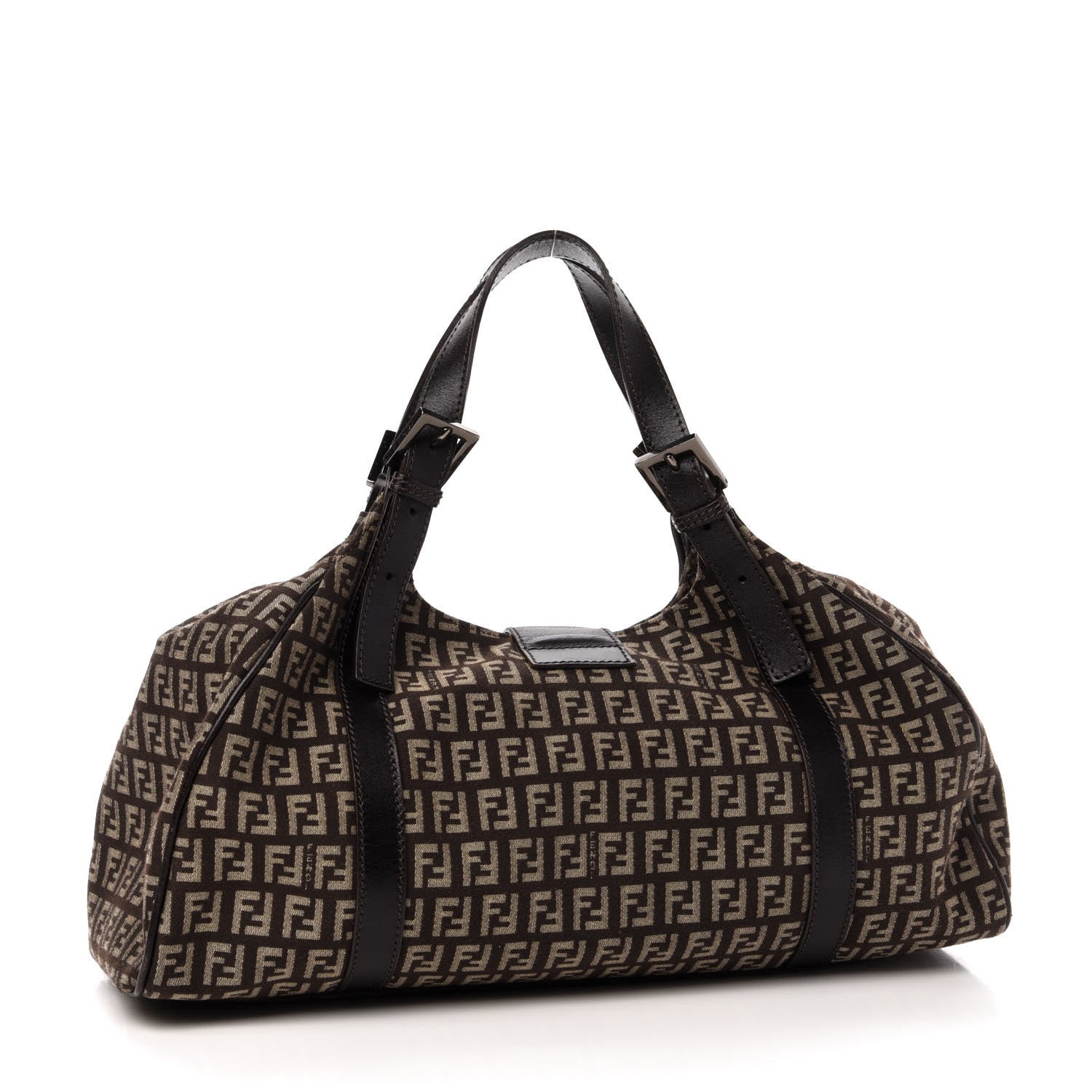 Fendi Zucchino Vitello Shoulder Bag Testa di Moro Beige 3 of 10