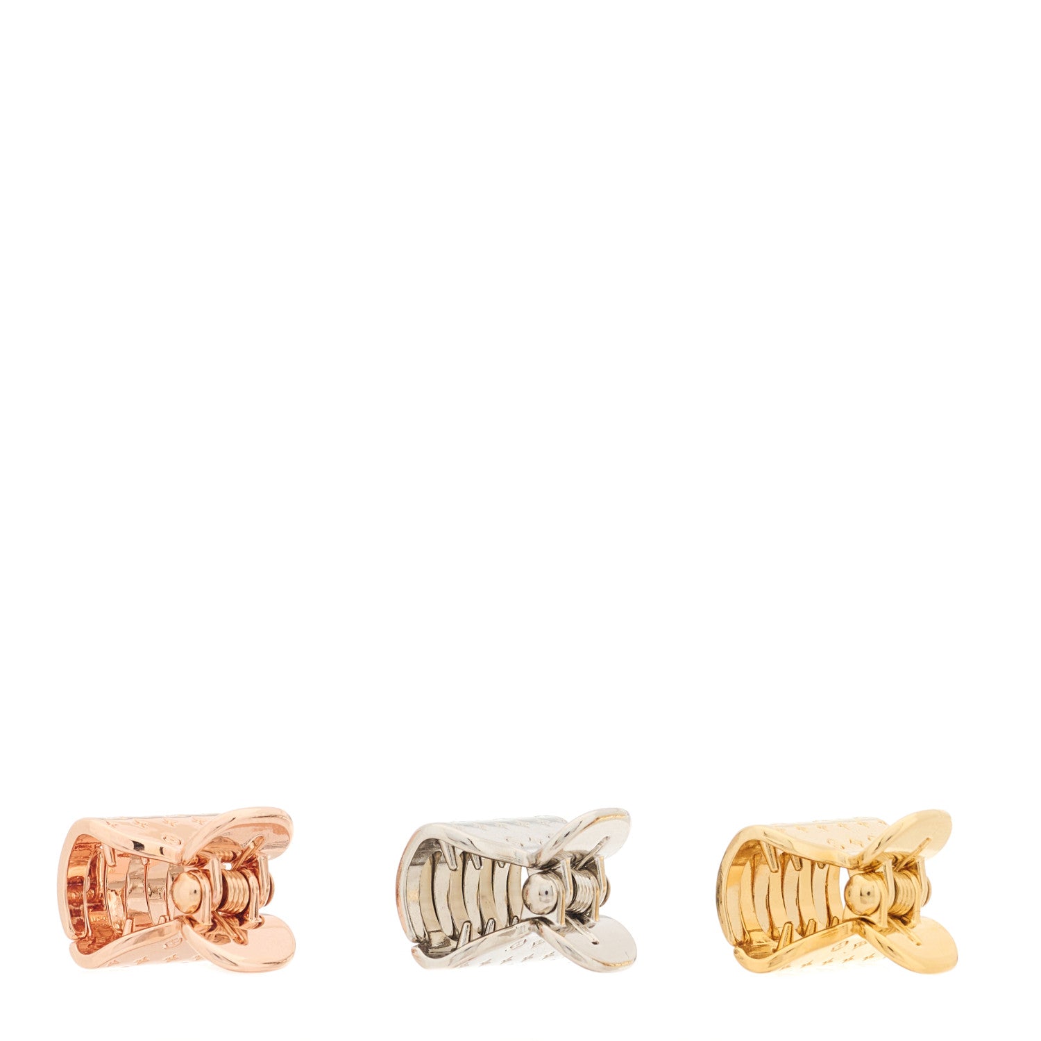 Louis Vuitton Metallic Nanogram Hair Accessories Gold Rose Gold Silver 5 of 6