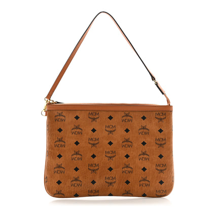 MCM Visetos Liz Shopper Tote Pouch Cognac 1 of 11