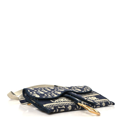 Christian Dior Oblique Slim Saddle Pouch Blue 3 of 9