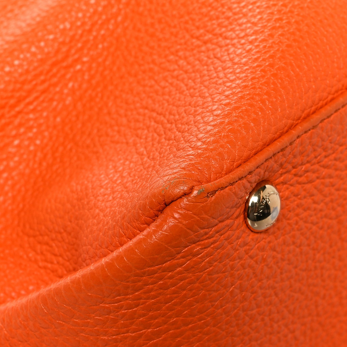 Pebbled Calfskin Fiamma Bag Orange