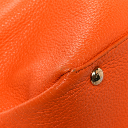 Salvatore Ferragamo Pebbled Calfskin Fiamma Bag Orange 12 of 16