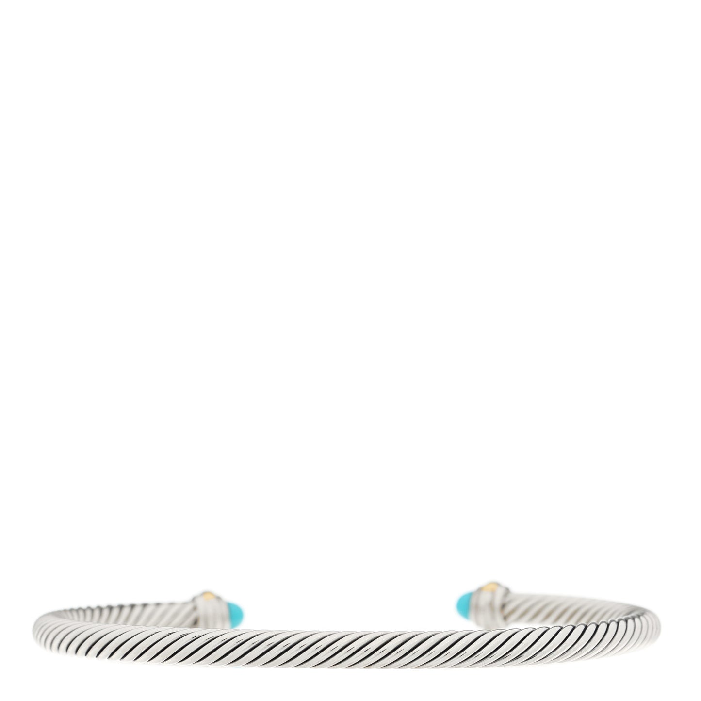 Sterling Silver 18K Yellow Gold Turquoise 4mm Cable Classics Bracelet
