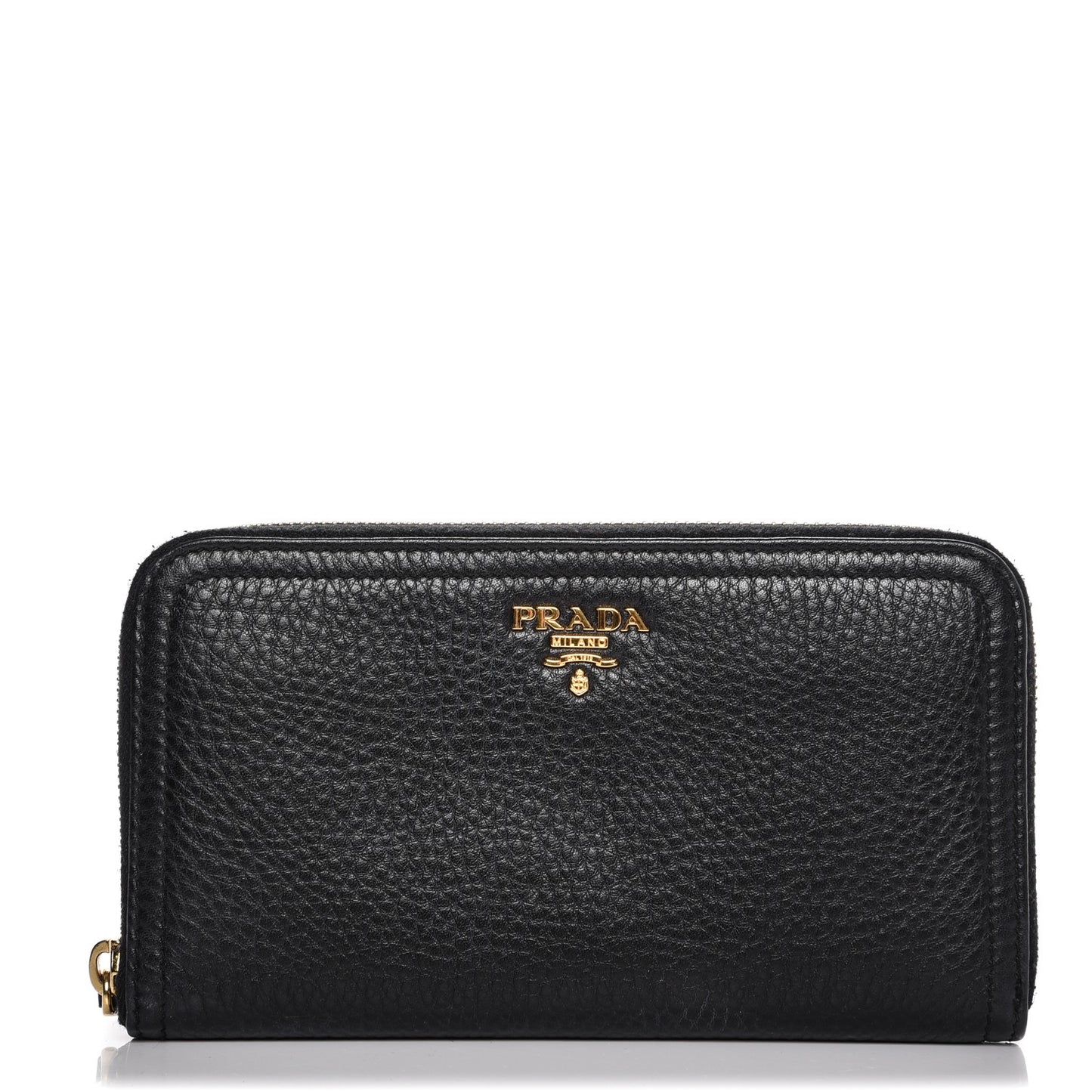 Vitello Daino Zip Around Wallet Nero Black