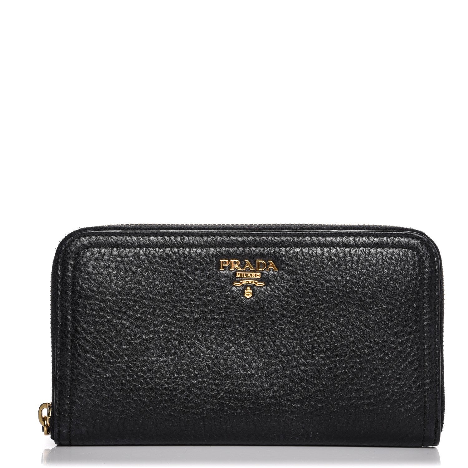 Prada Vitello Daino Zip Around Wallet Nero Black 1 of 6