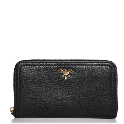 Prada Vitello Daino Zip Around Wallet Nero Black 1 of 6
