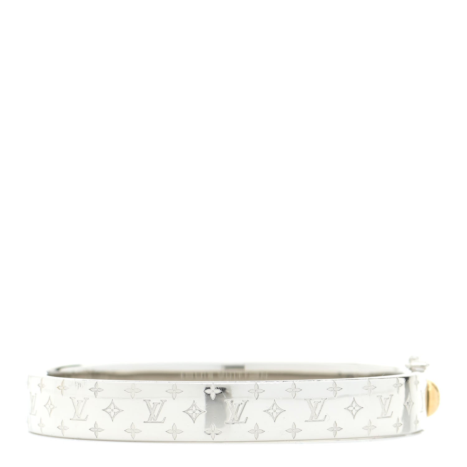 Louis Vuitton Brass Palladium Plated Nanogram Cuff M Silver 3 of 7